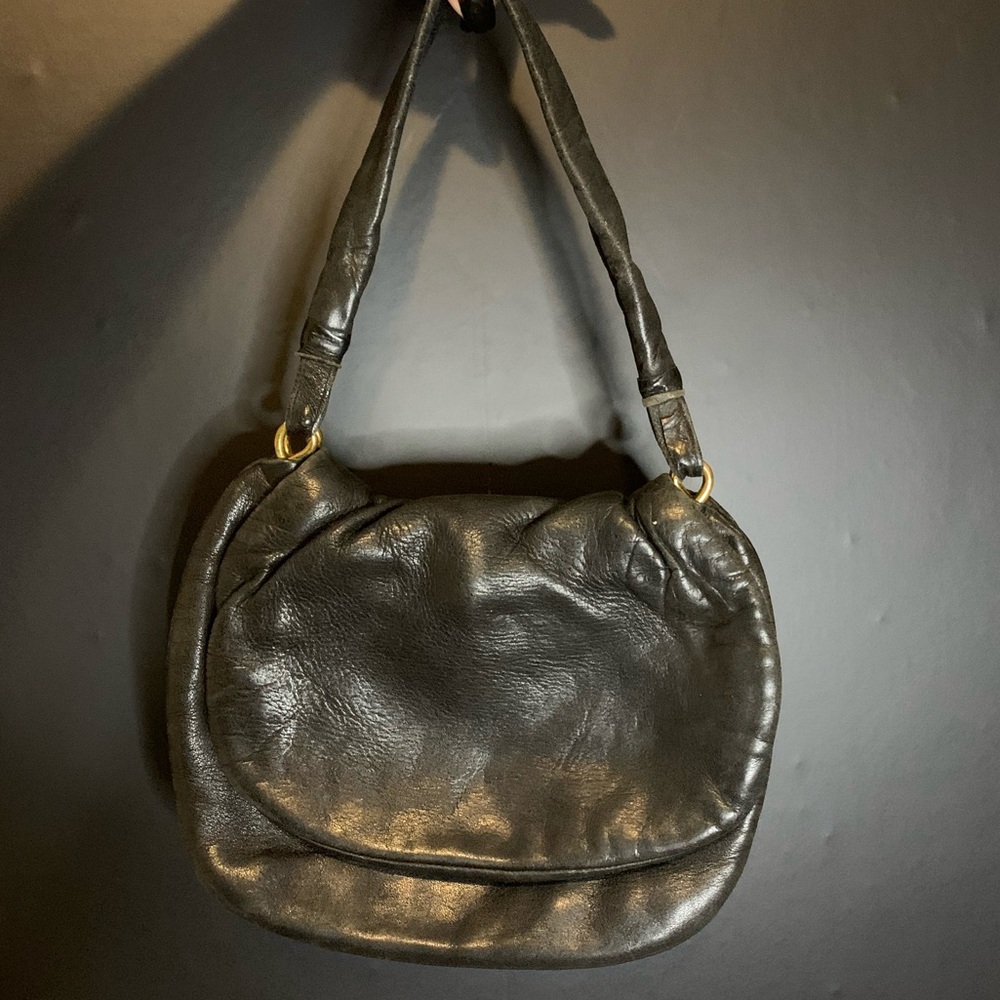 Vintage Small Black Leather Handbag